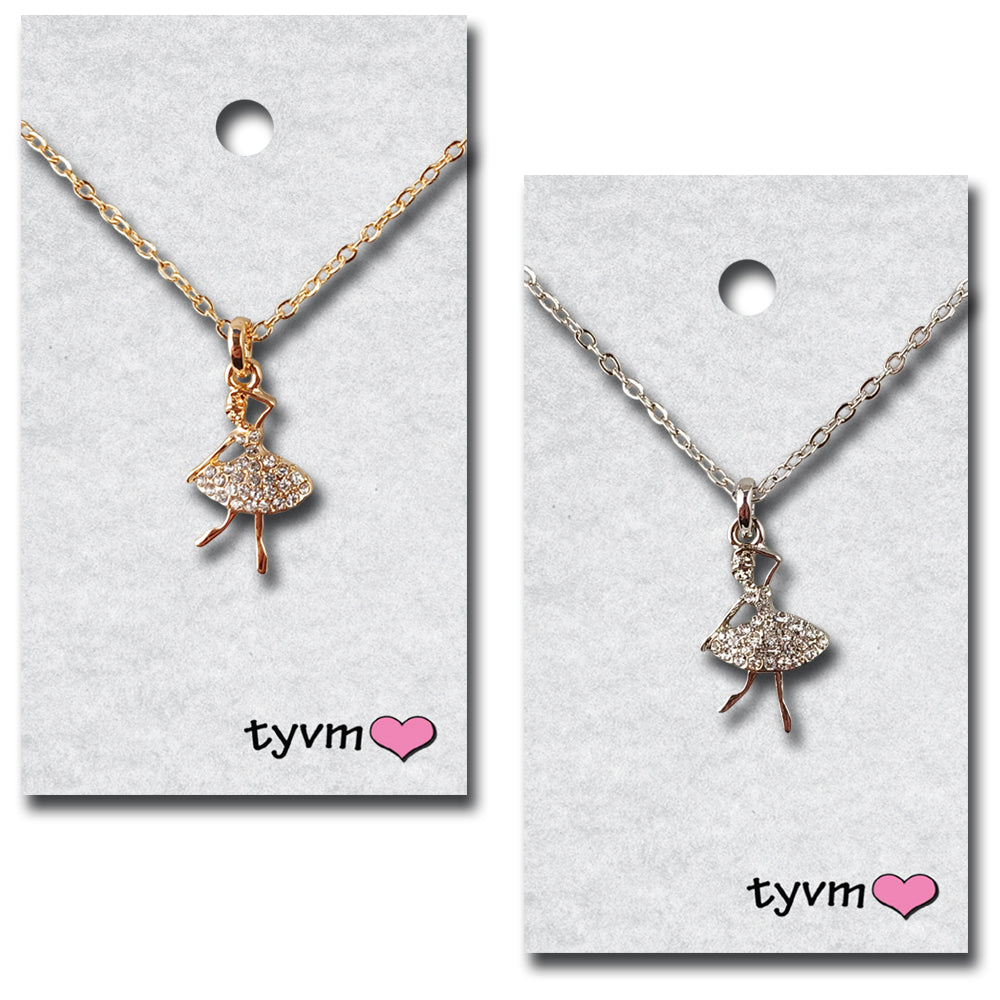 Clear Crystal Ballerina Necklace