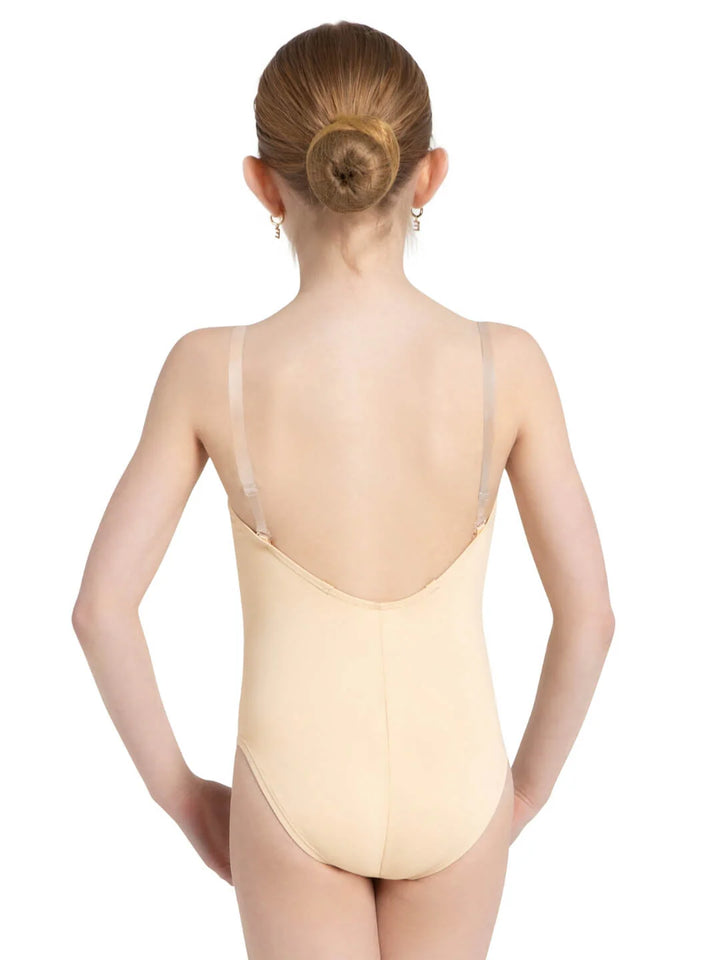 Camisole Leotard With Clear Transition Straps - Girls