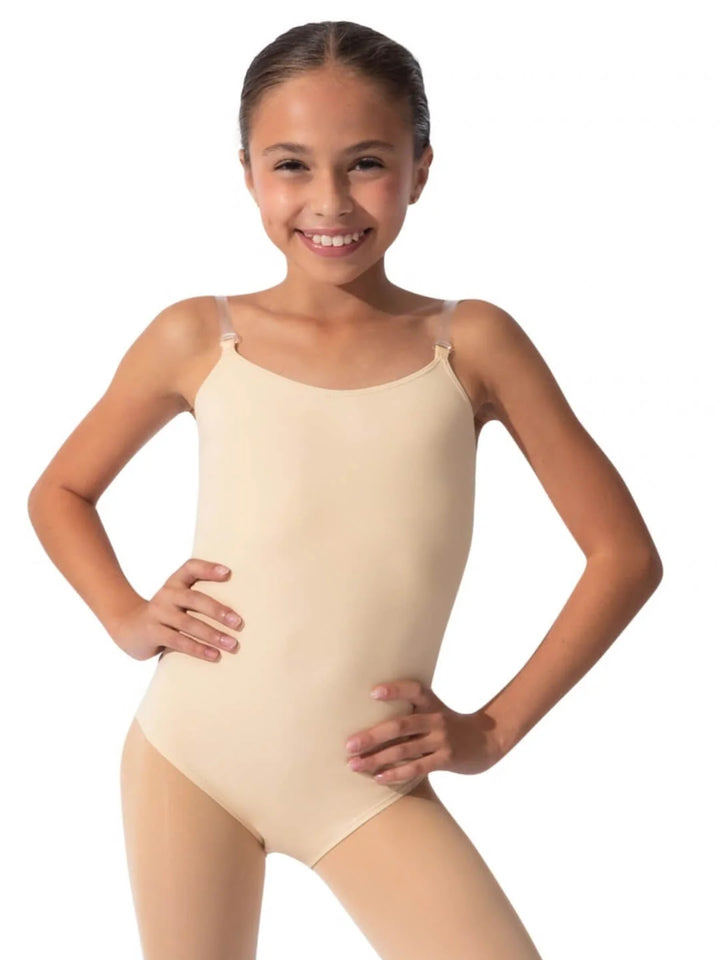 Camisole Leotard With Clear Transition Straps - Girls
