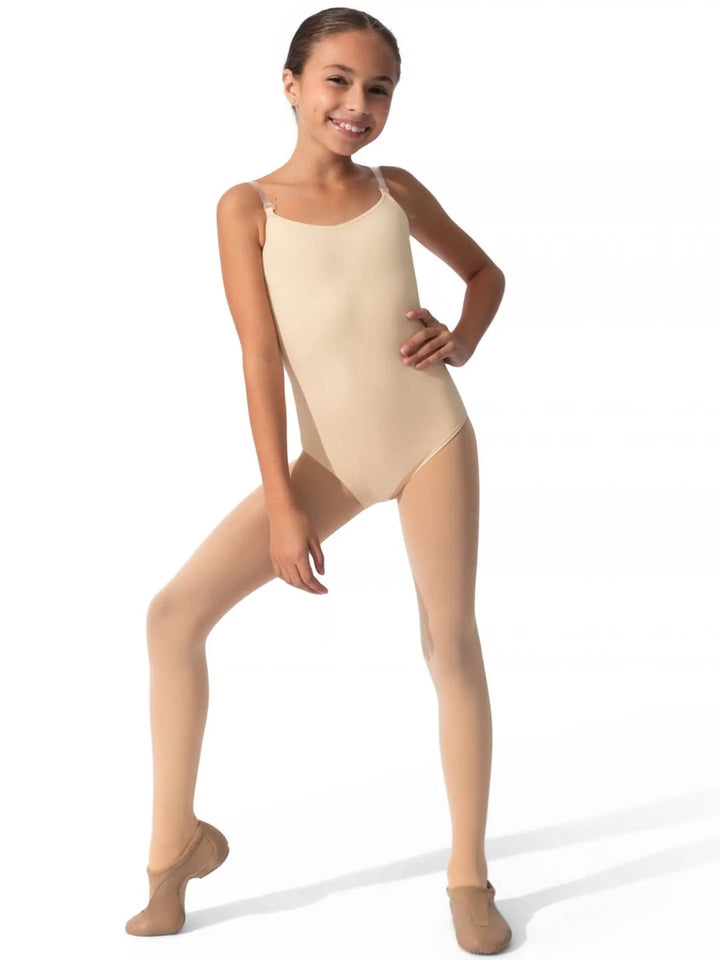 Camisole Leotard With Clear Transition Straps - Girls