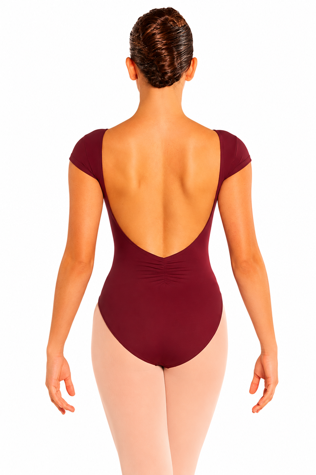 Womens Microfiber Princess Seam Cap Sleeve Leotard
