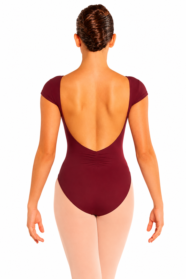Womens Microfiber Princess Seam Cap Sleeve Leotard