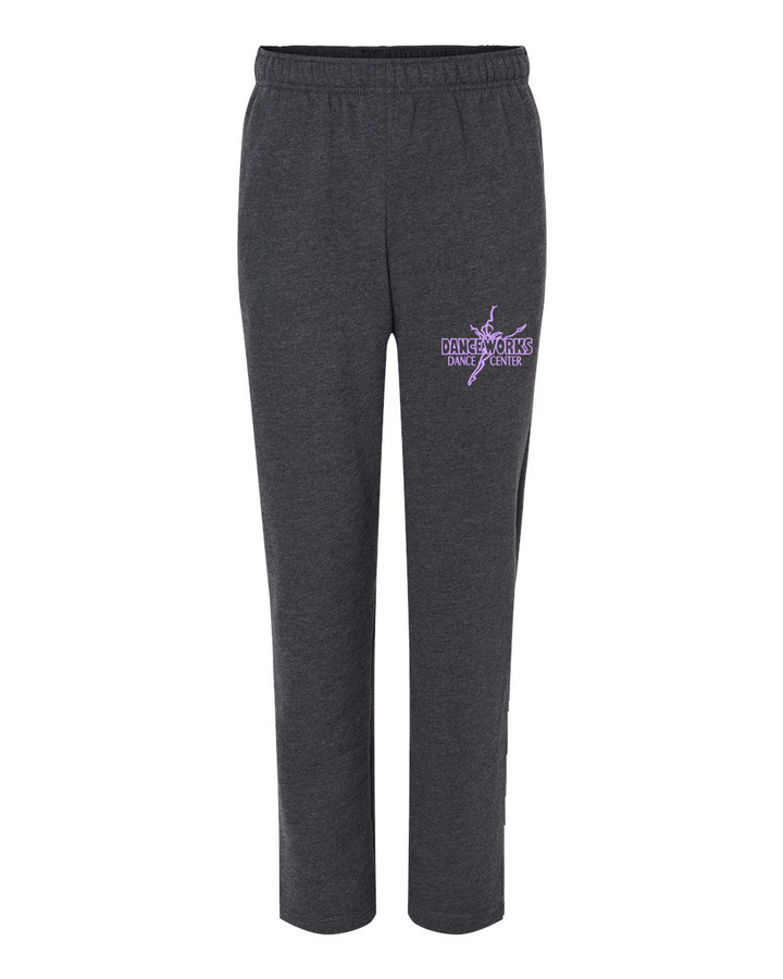 Adult Open Bottom Sweat Pants Dark Heather Grey