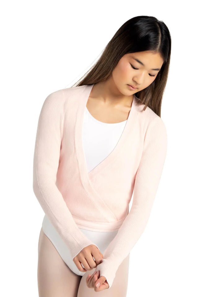 Ribbed Knit Wrap Sweater