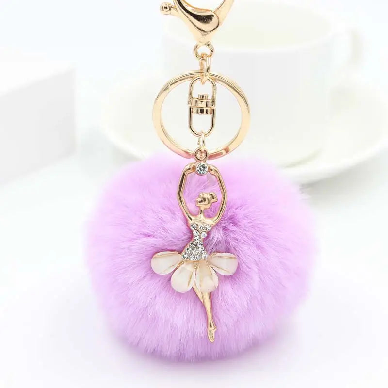 Puff Ballerina Key Chains