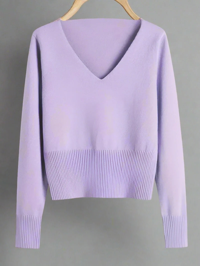 Girls V-Neck Knitwear Sweater