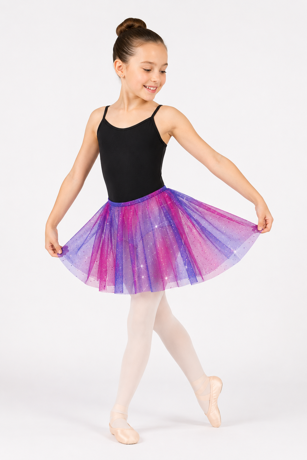 Eurotard Girls Sequin Tulle Pull On Skirt