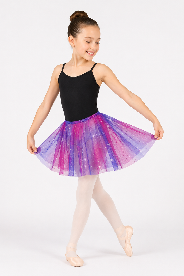 Eurotard Girls Sequin Tulle Pull On Skirt