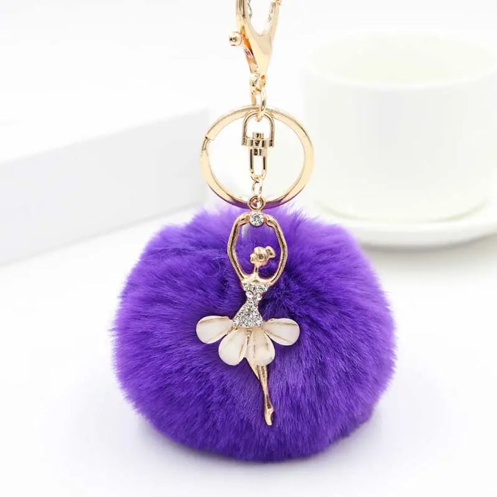 Puff Ballerina Key Chains